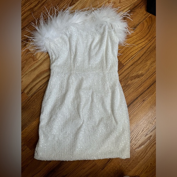 Women’s partly mini white dress - Picture 5 of 5